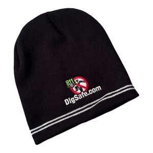 Dig Safe Black Knit Logo Hat - One Size